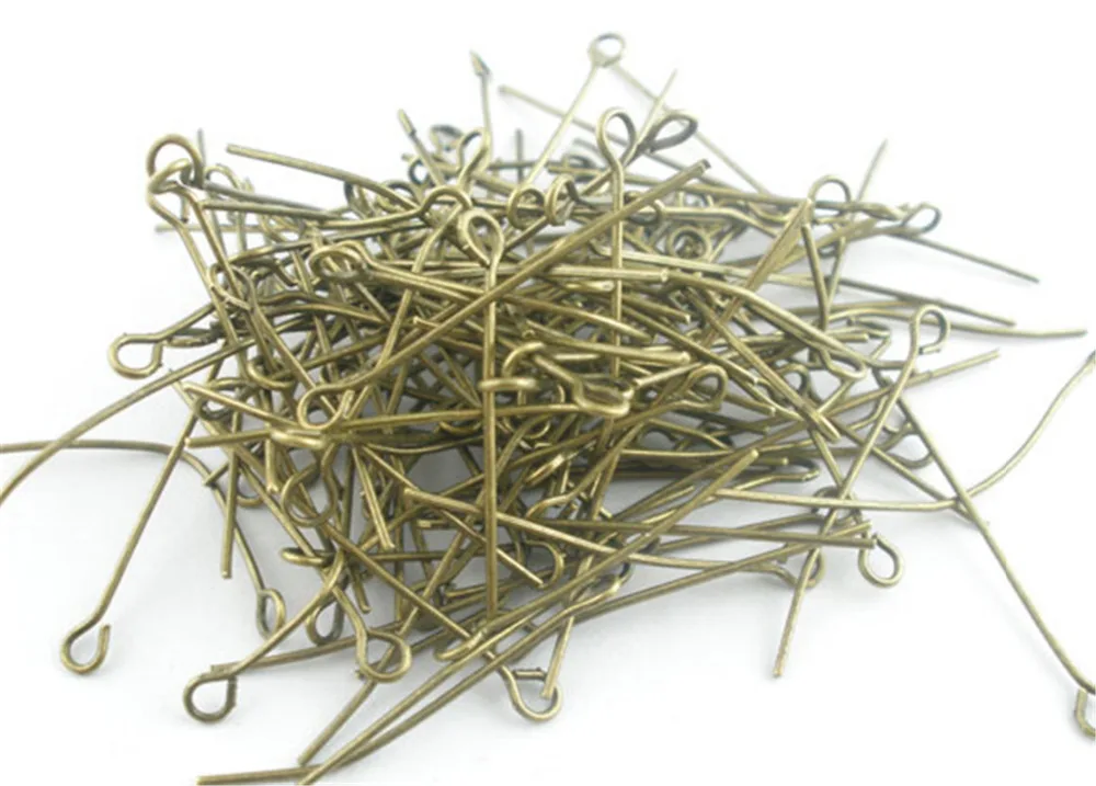

DoreenBeads 300 PCs Bronze Color Eye Pins Findings 50x0.7mm (B03592), yiwu