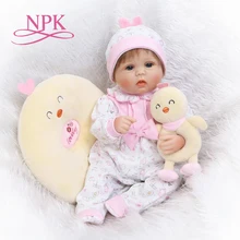 NPK soft silicone reborn baby doll toys lifelike lovely newborn babies girl dolls fashion birthday gifts