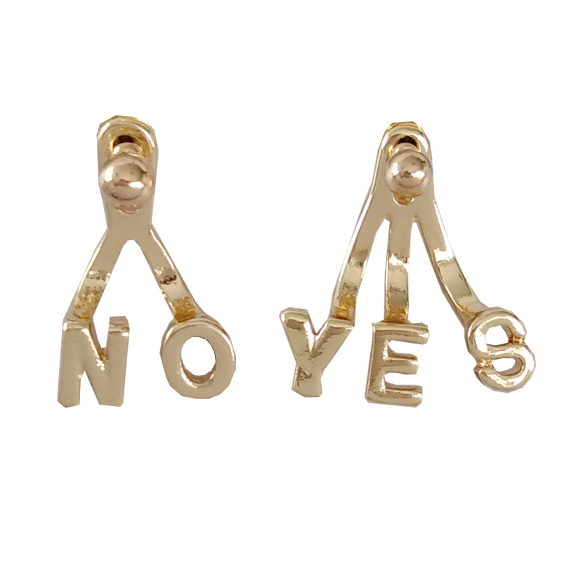 

Free Shipping Earring For Women Fashion wild metal texture English letters simple ladies Earrings