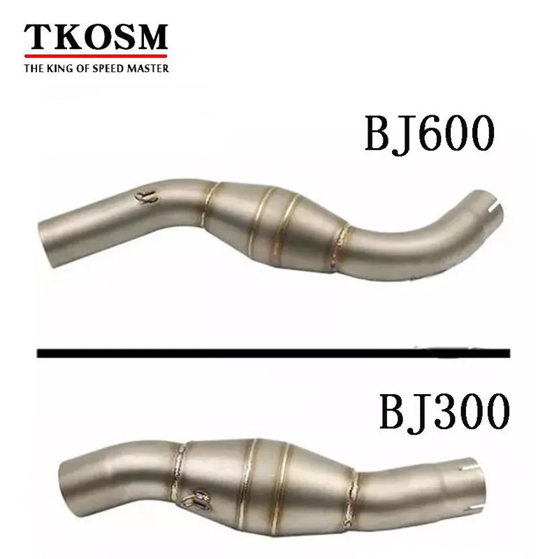 

Tkosm 51 мм мотоцикл для Бенелли bj300 bj600 выхлопной трубы ссылку Водостоки ловушка Глушитель Трубы Escape Moto средней трубы