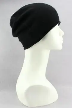 Тонкие стильные женские модные детские шапки из козьего кашемира, бежевые, желтые, нейтральные цвета EU/M(56-58 см - Цвет: black