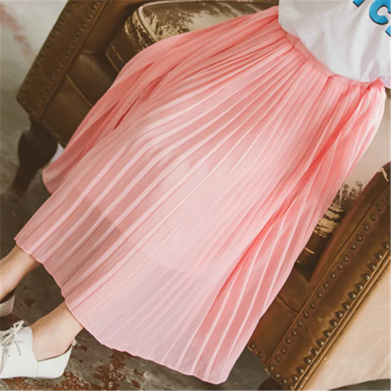 

2019 Spring Fall Winter Kids Teenager Princess School Girl Tutu Skirts Children's Clothes Girls Pleated Long Skirt Kids AA3620