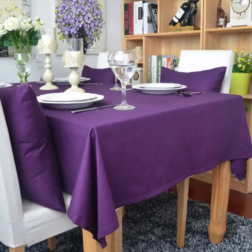 

New Arrival 100% Cotton Tablecloth Pure Color Tablecloth For Wedding Stain Hot Selling Dust Proof Cloth Decorative Table Cloth
