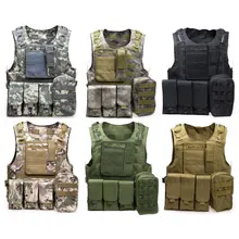 Tactical Airsoft Hunting Fishing Accessories outdoor Camouflage Vest Amphibious Multi Pockets Military Molle Plate Carrier