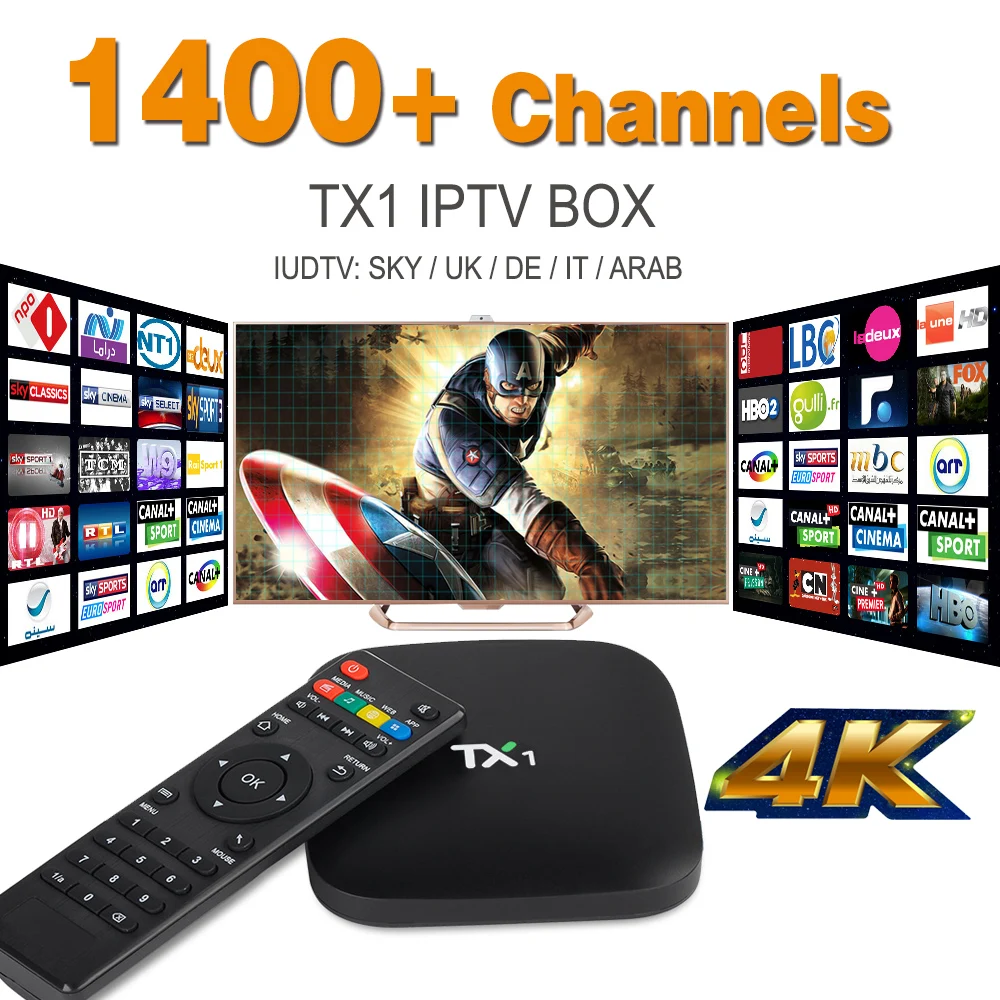 Quad Core Arabic IPTV Android TV Box with 1 Year European IPTV Italy UK Account Live TV Preload Tv Box IUDTV IPTV Free shipping