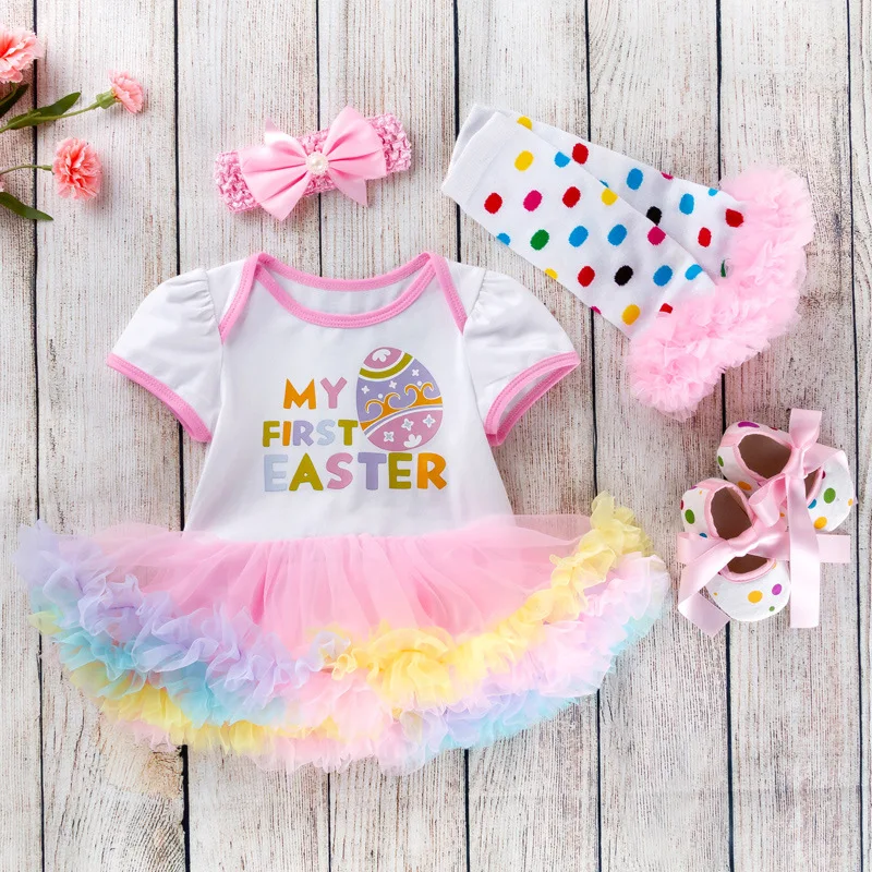 Cotton Baby Girls Clothes 1 Year 1st Easter Dress Party Dresses for