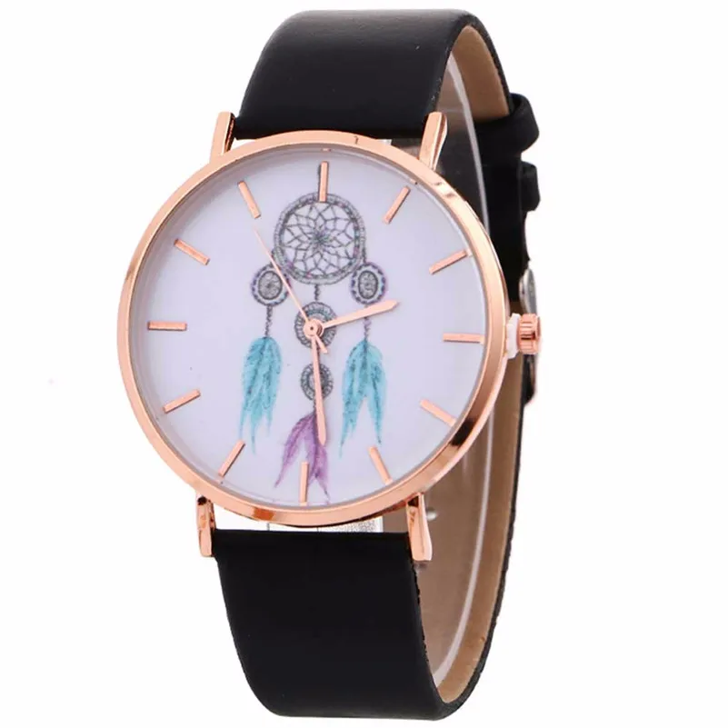 Relojes para mujer, женские повседневные часы, модные, Ловец снов, кварцевые часы с кожаным ремешком, женские часы, нарядные часы# D