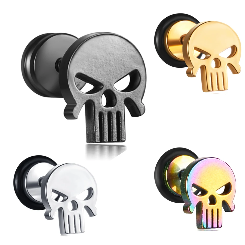 

JUNLOWPY Stainless Steel Ear Studs With Helix Cartilage Tragus Earring Piercing Stud Body Jewelry 100pcs 4 Color for Woman Man