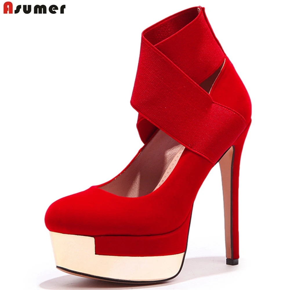 black and red high heel shoes