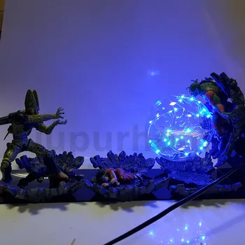 

Dragon Ball Z Cell VS Yamcha Piccolo Fighting DIY LED Night Lights Anime DBZ Led Table Lamp Cell Piccolo Action Figure Doll