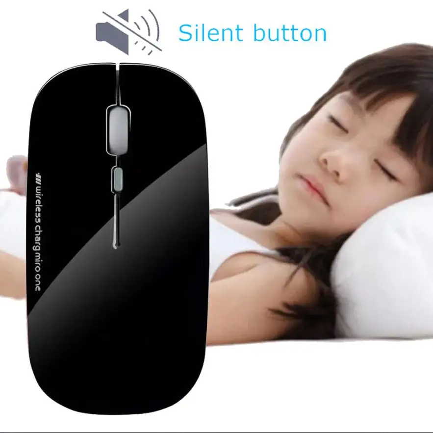 

Mouse Raton USB Wireless 2.4GHz Rechargeable Mouse Silent Button Mice For PC Laptop computer mouse 18Aug7