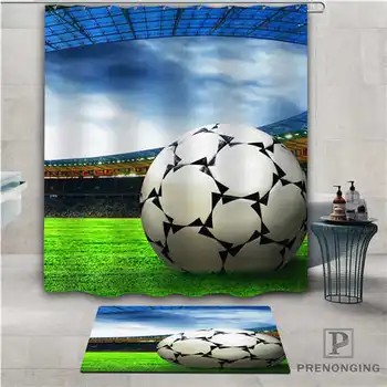 

Custom football (1) Waterproof Shower Curtain Doormat Home Bath Bathroom Polyester Fabric Multi Sizes#2019-01-12-180