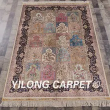 Yilong 4'x6 'персидский Шелковый Восточный четыре сезона ковер ручной турецкий ковер шелк(zqg044a4x6
