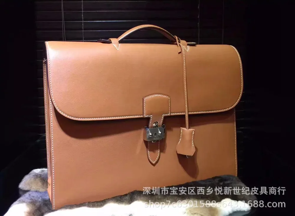 

high-end men's handbag European and American genuine leather briefcase