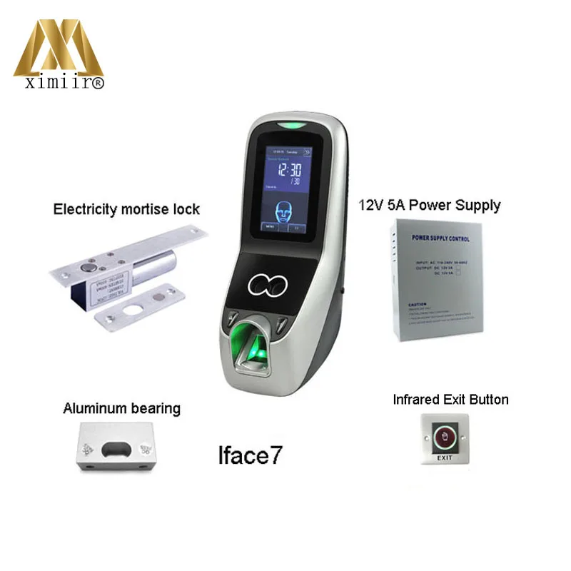 

TCP/IP biometric fingerprint access control system standalone access control Iface7 time attendance with power supply and lock
