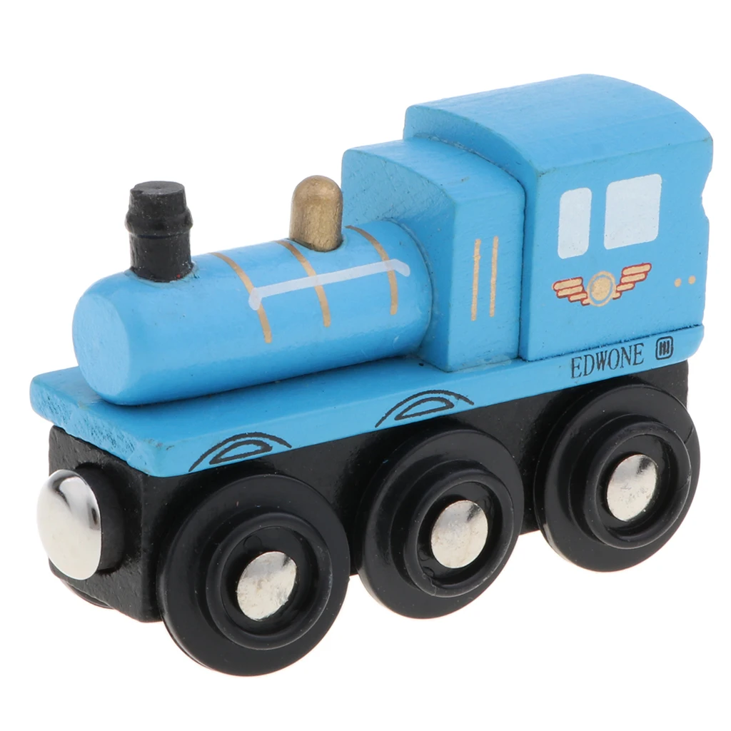 Wooden Magnetic Train Carriage for Toy Trains Set Accessory - Blue Carriage