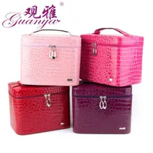 Роскошная искусственная крокодиловая кожа зернистые украшения коробка для макияжа модный ящик для хранения ювелирных изделий упаковочный Чехол Органайзер