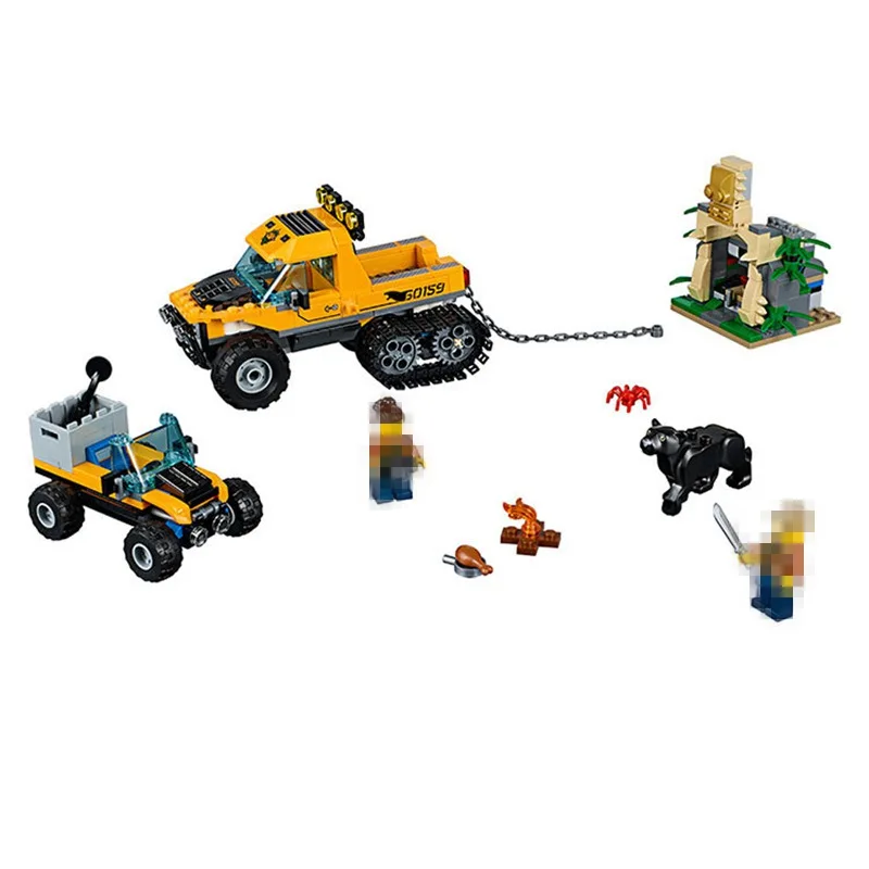 

Hot selling 02064 Legoing City 60159 The Jungle Semi-track Car 404Pcs Bricks Set City Series Building Blocks Toys For Children