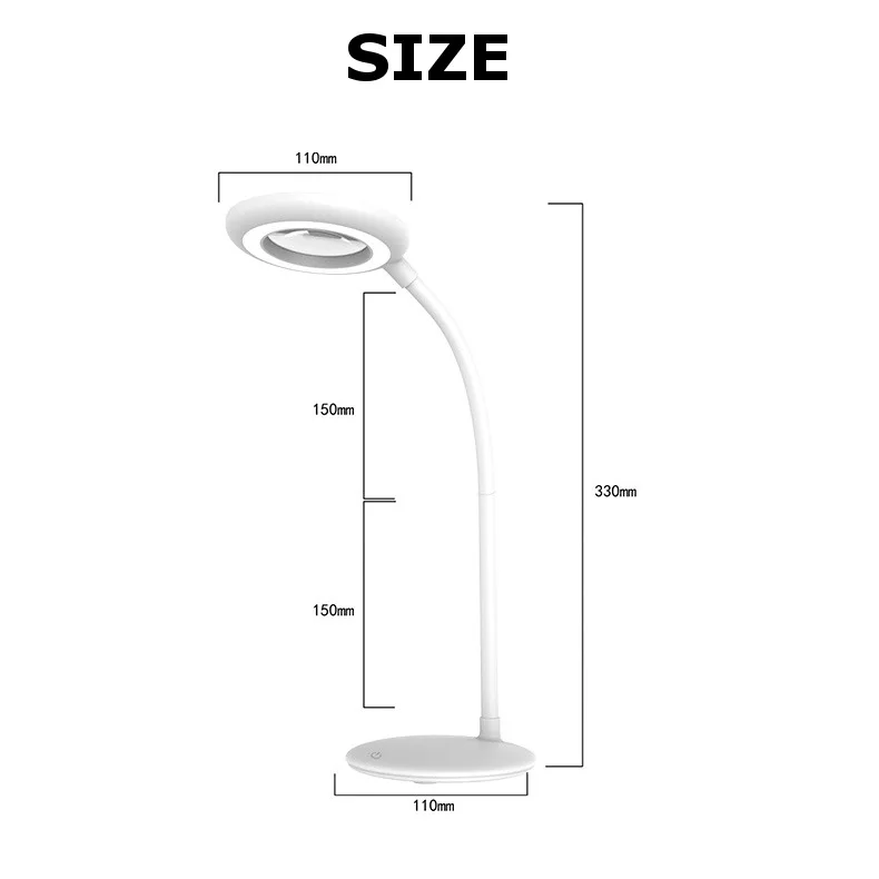  Table lamp LED Desk lights Magnifying Glass Reading lamp Touch Switch Dimmable Wireless Rechargeabl - 32904357816