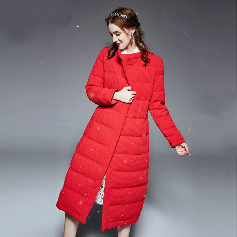2017 Winter Down Jacket Long Outerwear Thicking Women Down Coat Red ...
