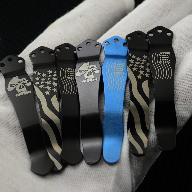 

1PC TC4 Titanium Alloy Knife Clip pocket EDC Knife Belt Clip Butterfly 710 back Multi Tools Knife Button Bag Material Tool Parts