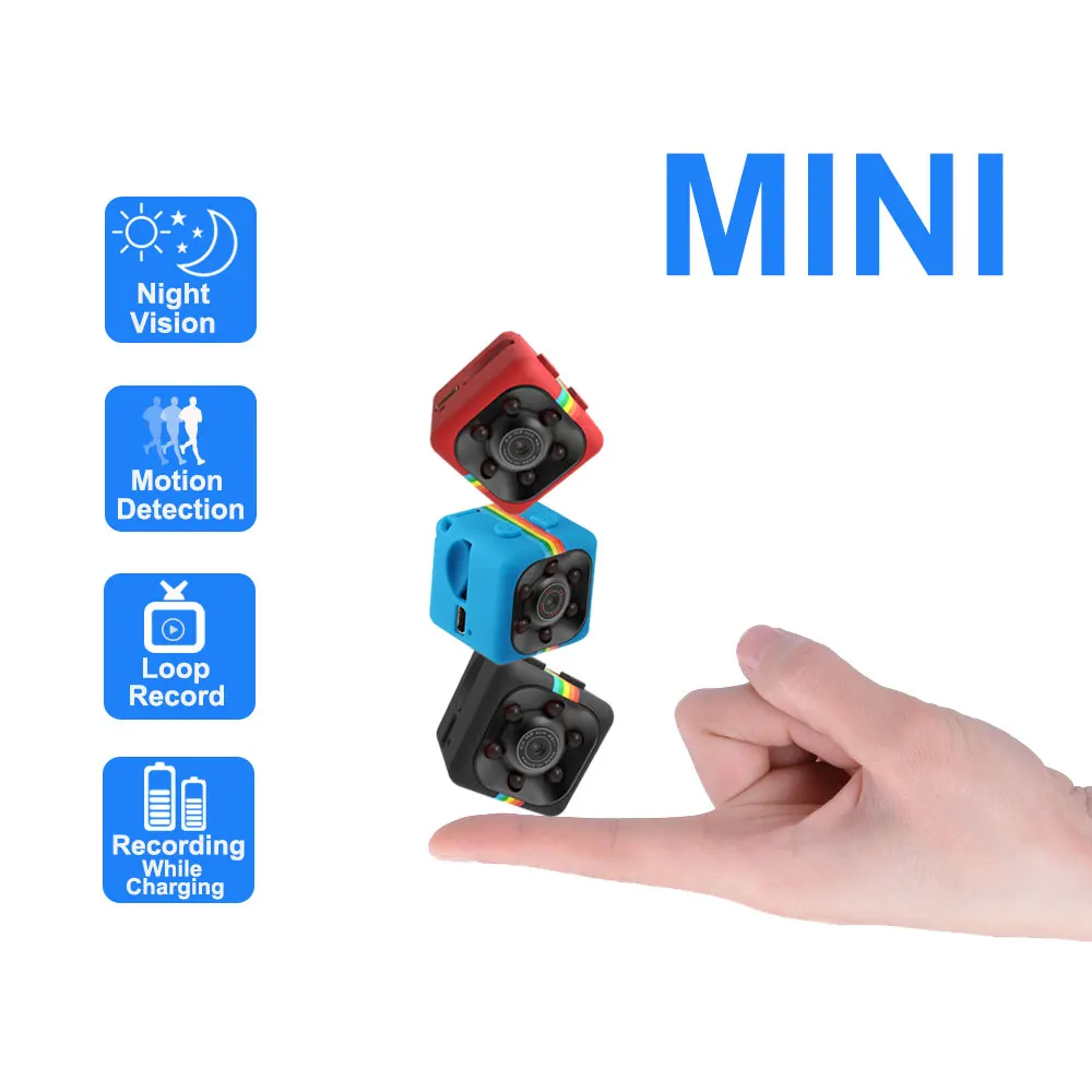 

Wireless Mini Camera 1080P Infrared Night Vision Sport DV Video Recorder Digital Camera Concealed Micro Cam SQ11 TF Card Storage