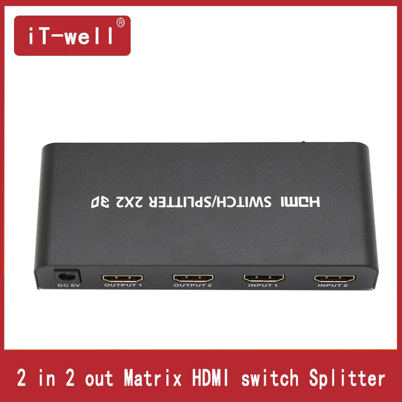 

Premium 2x2 Matrix HDMI Switch Splitter 2 in 2 out HDMI Converter Adapter With Remote Control Supports HDMI 1.4 3D 1080p 4K x 2K