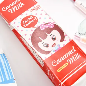 

Cute pencil bag fun simulation milk pencil bag Creative student stationery bag Milk box pencil bag stationery storage