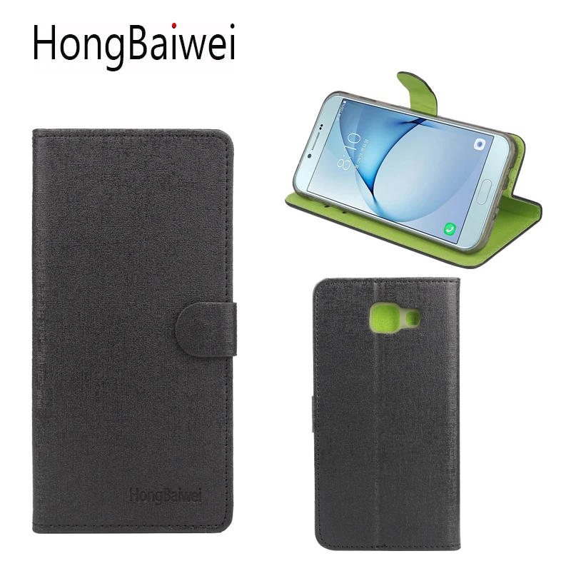 

HongBaiwei for Samsung Galaxy A8 2016 Case Cover Fashion Hit Color Leather Wallet Card Holder Flip Phone Bag Case