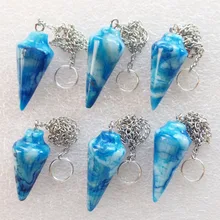 8 шт./партия) натурального Crazy кружевные агаты кулон из бисера "маятник" 35x15 мм Модные украшения DJ688