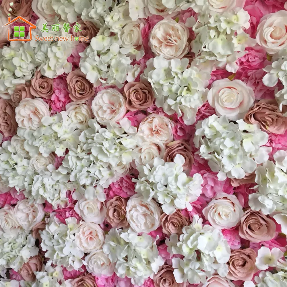 Artificial flower wall 3D wedding background Austin rose