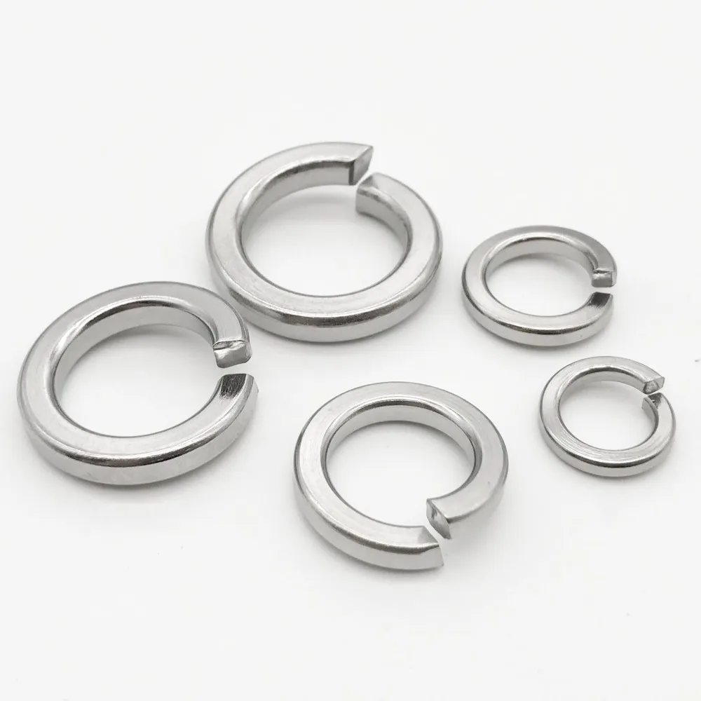 

1/50/100pcs GB93 A2 304 Stainless Steel Spring Split Lock Washer Elastic Gasket M1.6 M2 M2.5 M3 M4 M5 M6 M8 M10 M12 M16 M20 M24