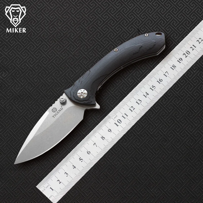 

TIGEND CF1814 folding knife 8Cr14Mov blade G10+steel handle camping hunting outdoor survival pocket Kitchen knives edc tools
