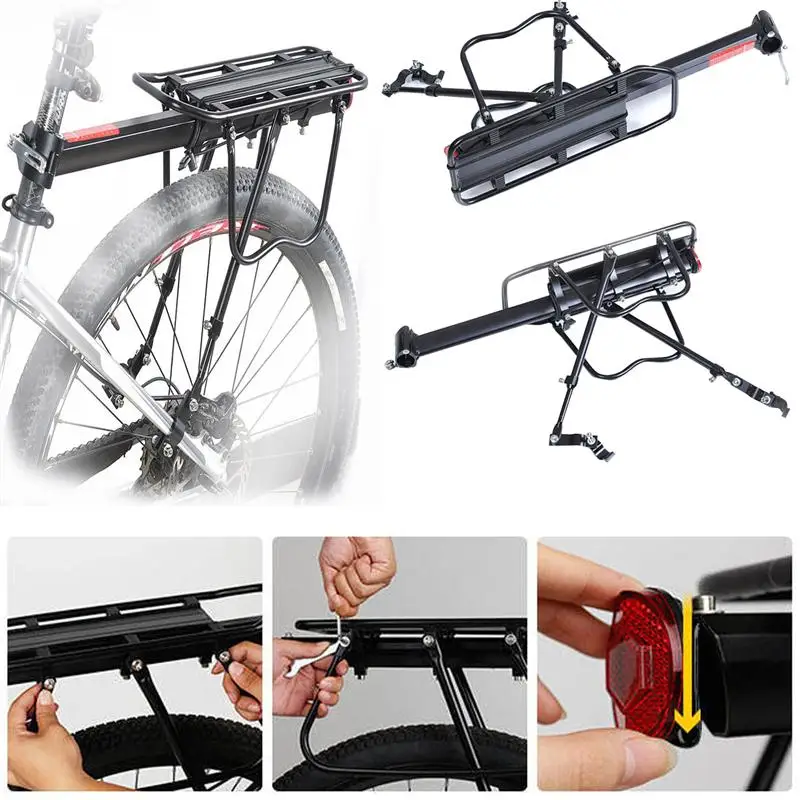 Perfect Bicycle Bike Alloy Rear Rack Cargo Carrier Rack Universal Rear Mount(Black) 8 Perfect Bicycle Bike Alloy Rear Rack Cargo Carrier Rack Universal Rear Mount(Black) 8