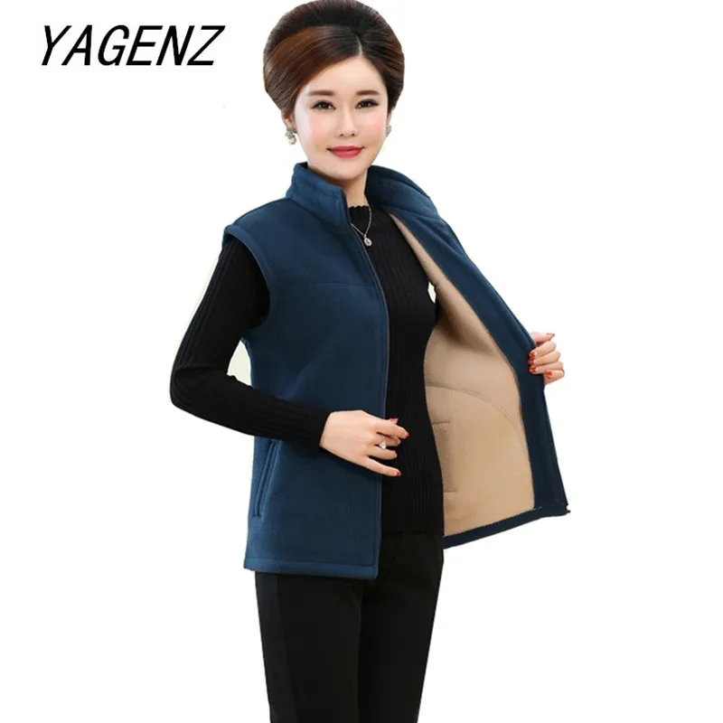 Ceny Wiosna jesień kobiety w średnim wieku ciepła kamizelka Slim bez rękawów odzież wierzchnia luźne duże rozmiary kobiet kamizelka Casual topy 5XL