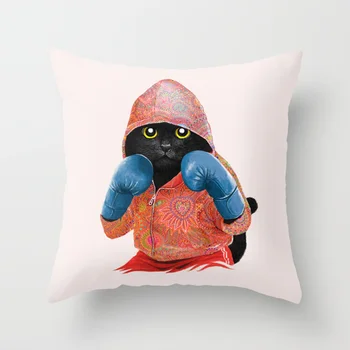 

NEW! Boxing Cat pillow Cartoon cushion cover Pillow Cushion for office Home Decor pillow sofa cushions 45*45cm