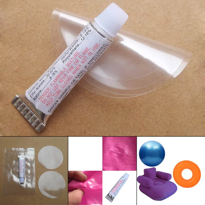Inflatable Boat Repair Kit PVC Material Adhesive Patches for Waterbed Air Mattress Swimming Ring Toy Pro | Спорт и развлечения
