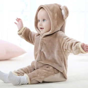 

Cute Autumn Winter Baby Rompers Warm Long Sleeve Baby Clothes Coral Fleece Girls Clothes Cartoon Jumpsuit Baby Boy Clothes R027