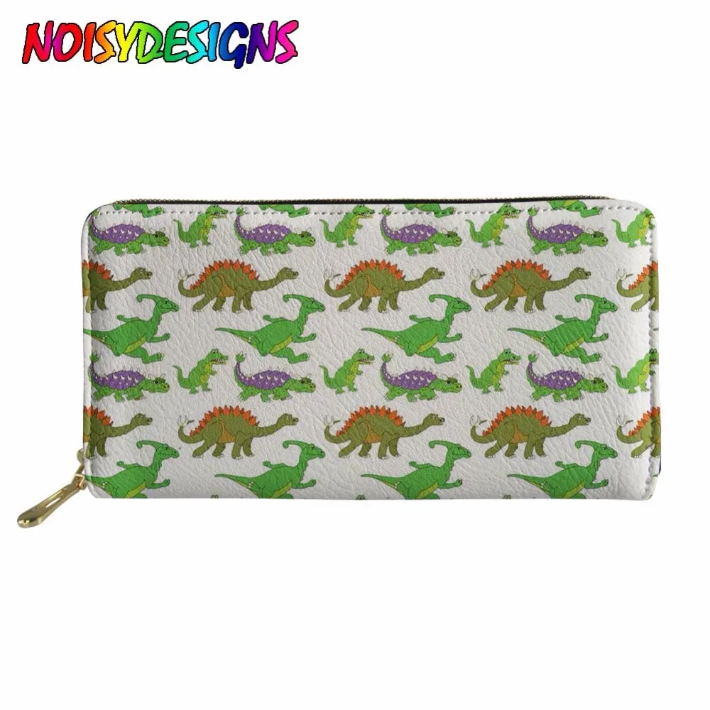 

Cute Purses& Wallets Tyrannosaurus Dinosaur Printing ZipperPurse Female Original Leather Travel Passport Cover Girls Money Bag