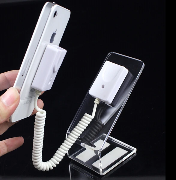 Phone acrylic shelf display showing stand phone holder stand magnetic adhesive Anti-theft system phone rack