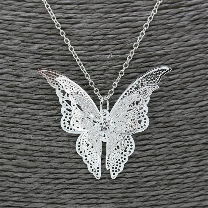 Великолепное макси ожерелье для женщин модное колье Милая бабочка кулон ювелирное ожерелье цепочка Кружевное колье