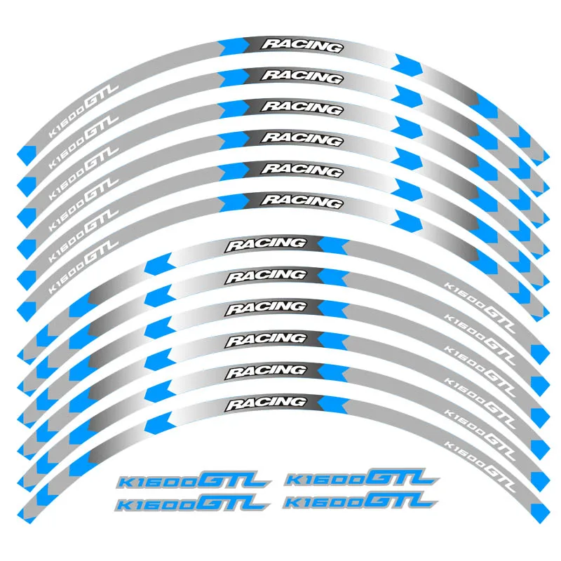 7 стилей новая мотоциклетная колесная наклейка Светоотражающая наклейка s Rim Stapes для BMW K1600GTL Светоотражающая Водонепроницаемая наклейка