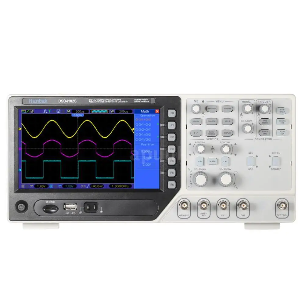 

Hantek DSO4102S Newest Digital Storage Oscilloscope 7" 64K TFT LCD Screen 2 Channel 100M 1GSa/s Arbitrary Waveform Oscilloscopes