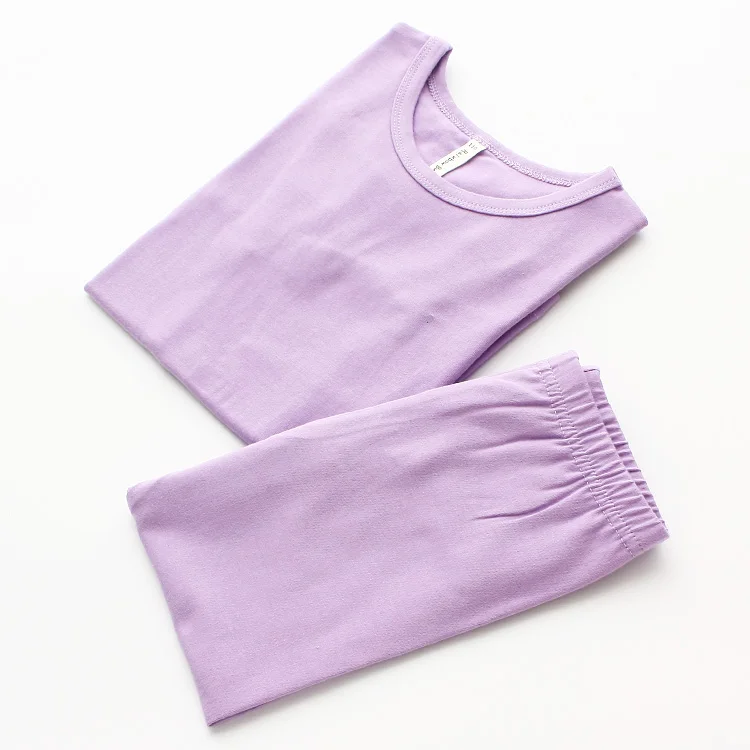 

2018 baby kids long johns solid color cotton home wear pyjamas fashion thickening girls clothes underwear sets kids boys clothes