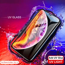 Nano Liquid UV Tempered Glass for iphone X XR XS MAX Screen Protector for iphone 6S 7 8 plus UV Light Full Glue Protector film