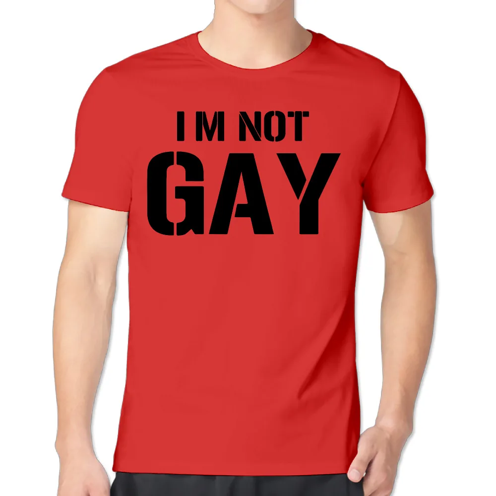 Harajuku 2017 Im Not Gay Custom Mens T Shirt Summer Kawaii Tees 