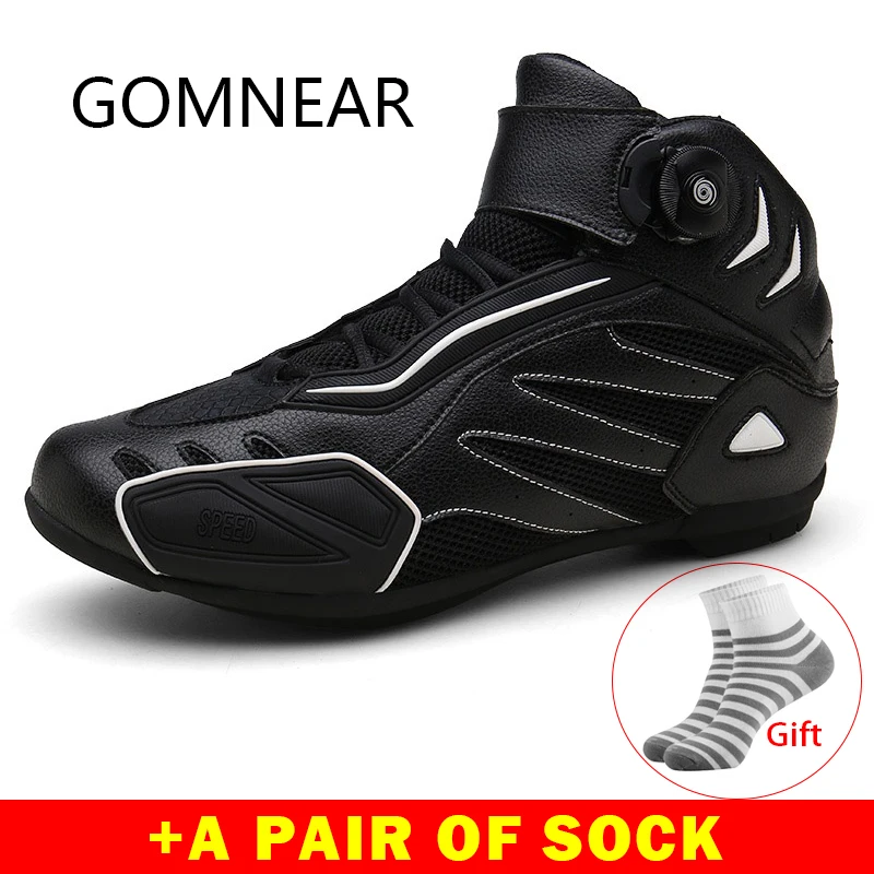 

Gomnear Motorcycle Riding Breathable Boots Men And Women Moto protection Microfiber leather Motorbike Biker Touring Boots Shoes