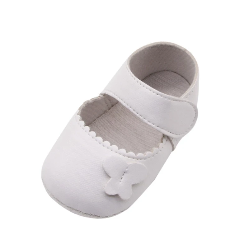 Обувь для новорожденных девочек Весенняя Нескользящая повседневная обувь принцессы из искусственной кожи с цветочным принтом на мягкой подошве для малышей 0-18 месяцев