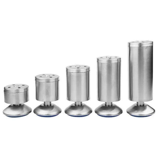 80pcs/set Height Adjustable Furniture Legs Feet Silver Stainless ...