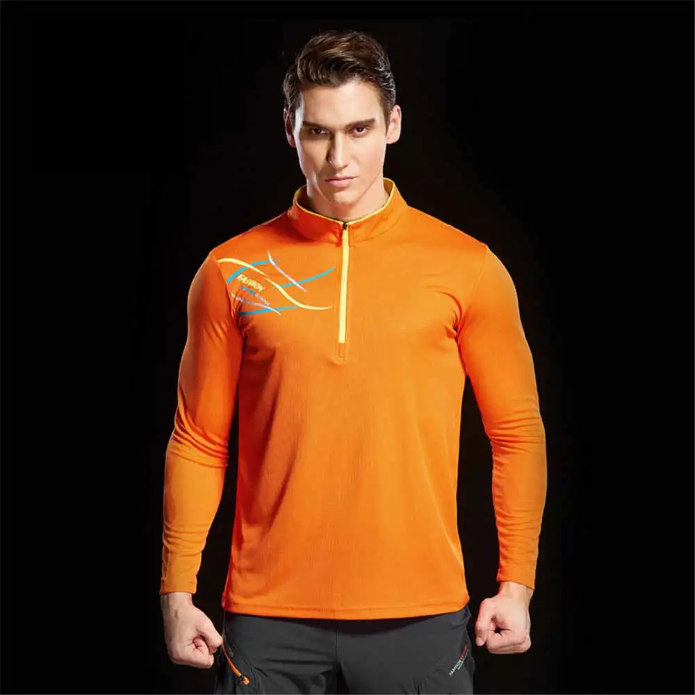 WWKK походные топы и круглая футболка для мужчин и женщин быстросохнущая дышащая легкая спортивная одежда для фитнеса походные длинные походные футболки - Цвет: Orange(Long Man)